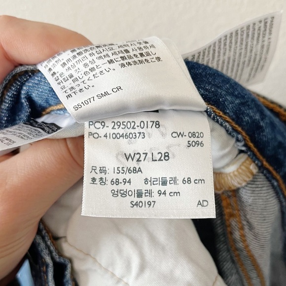 Levi’s Women’s 501 Skinny Sansome Winter Dark Wash Destruct Jeans Size 27 - Picture 15 of 16